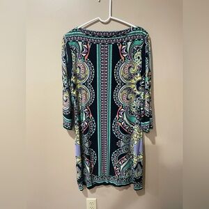 ECI Vibrant Paisley Long Sleeve Dress